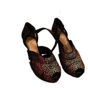 Yellow, Red, and Purple Jemmed Heels